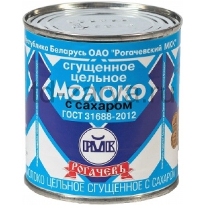Сгущеное  молоко  Рогачевъ 380г 8.5% ГОСТ ж/б 1/30