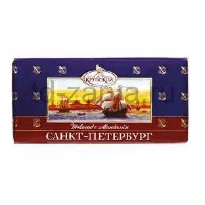 Шоколад Санкт-Петербург с миндалем 90г 1/15 Фабрика им. Крупской
