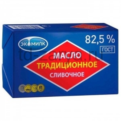 Масло слив."Традиционное" 82,5% в/с 180г Экомилк 1/13