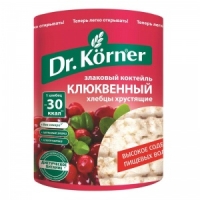 Хлебцы Dr.Korner Злаковый коктейль клюквенный 100г. 1/20
